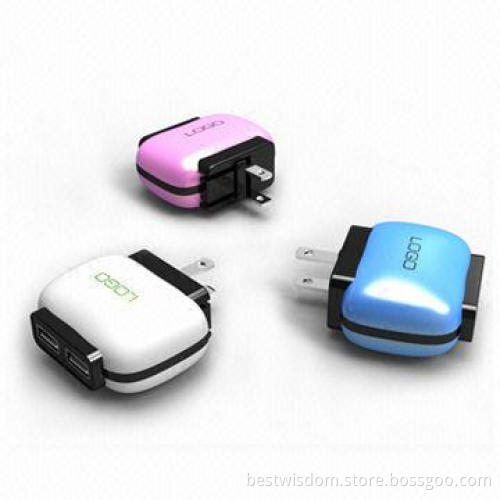 Wholesale High-quality Colorful USB Wall Charger Adapter for iPhone/iPad mini/iPod/Cellphone